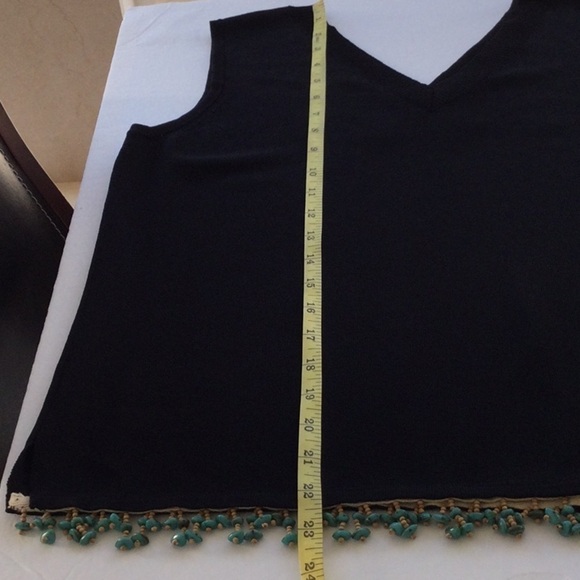 Joseph A  Woman’s Black Sleeveless Top size M beads on bottom trim.      #275 - Picture 9 of 11